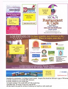 Chiriqui Times Rate Sheet - 1