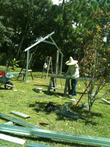 Beginning to Build the Metal Greenhouse